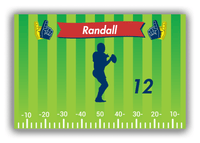 Thumbnail for Personalized Football Canvas Wrap & Photo Print XII - Green Background - Player Silhouette VII - Front View