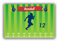 Thumbnail for Personalized Football Canvas Wrap & Photo Print XII - Green Background - Player Silhouette VIII - Front View