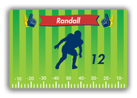 Thumbnail for Personalized Football Canvas Wrap & Photo Print XII - Green Background - Player Silhouette IX - Front View