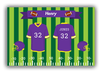 Thumbnail for Personalized Football Canvas Wrap & Photo Print XIII - Green Background - Uniforms Front & Back - Front View