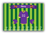 Thumbnail for Personalized Football Canvas Wrap & Photo Print XIII - Green Background - Uniform Back - Front View