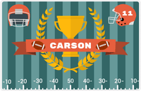 Thumbnail for Personalized Football Placemat III - Champion Wreath - Teal Background -  View