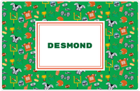 Thumbnail for Personalized Football Placemat IV - Green Background - Rectangle Nameplate -  View