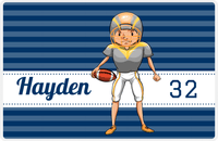 Thumbnail for Personalized Football Placemat VIII - Blue Background - Player I -  View