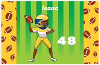 Thumbnail for Personalized Football Placemat IX - Green Background - Player III -  View