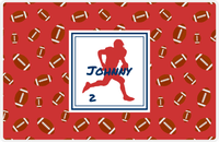 Thumbnail for Personalized Football Placemat X - Red Background - Silhouette I -  View