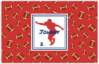 Thumbnail for Personalized Football Placemat X - Red Background - Silhouette II -  View