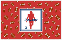 Thumbnail for Personalized Football Placemat X - Red Background - Silhouette III -  View