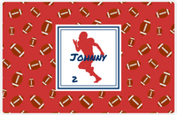 Thumbnail for Personalized Football Placemat X - Red Background - Silhouette VIII -  View