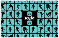 Thumbnail for Personalized Football Placemat XI - Teal Squares -  View