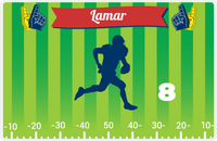 Thumbnail for Personalized Football Placemat XII - Green Background - Silhouette I -  View