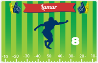 Thumbnail for Personalized Football Placemat XII - Green Background - Silhouette II -  View