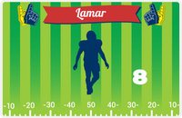 Thumbnail for Personalized Football Placemat XII - Green Background - Silhouette III -  View