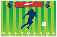 Thumbnail for Personalized Football Placemat XII - Green Background - Silhouette V -  View