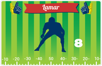 Thumbnail for Personalized Football Placemat XII - Green Background - Silhouette VI -  View