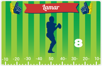 Thumbnail for Personalized Football Placemat XII - Green Background - Silhouette VII -  View