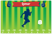 Thumbnail for Personalized Football Placemat XII - Green Background - Silhouette VIII -  View