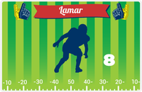 Thumbnail for Personalized Football Placemat XII - Green Background - Silhouette IX -  View