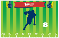Thumbnail for Personalized Football Placemat XII - Green Background - Silhouette X -  View