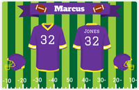 Thumbnail for Personalized Football Placemat XIII - Green Background - Jersey Style I -  View