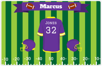 Thumbnail for Personalized Football Placemat XIII - Green Background - Jersey Style II -  View