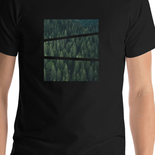 Forest Trees T-Shirt - Black - Shirt Close-Up View