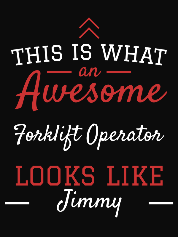 Personalized Forklift Operator T-Shirt - Black - Decorate View