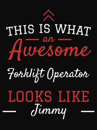 Thumbnail for Personalized Forklift Operator T-Shirt - Black - Decorate View
