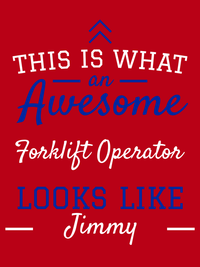 Thumbnail for Personalized Forklift Operator T-Shirt - Red - Decorate View
