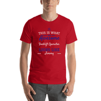Thumbnail for Personalized Forklift Operator T-Shirt - Red - Shirt View