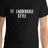 Thumbnail for Fort Lauderdale Style T-Shirt - Black - Shirt Close-Up View