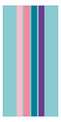 Thumbnail for Personalized Four Stripes Beach Towel - Teal Background - Front View