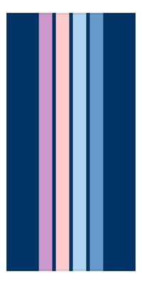 Thumbnail for Personalized Four Stripes Beach Towel - Blue Background - Front View