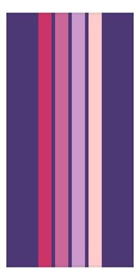 Thumbnail for Personalized Four Stripes Beach Towel - Purple Background - Front View
