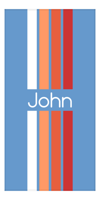Thumbnail for Personalized Four Stripes Beach Towel - Light Blue Background - Front View