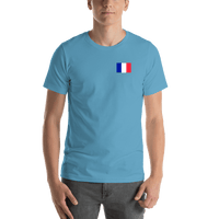Thumbnail for France Flag T-Shirt - Ocean Blue - Shirt View