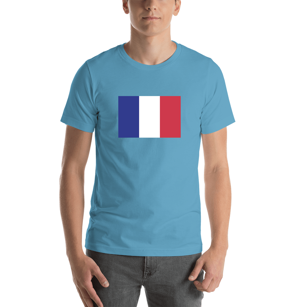France Flag T-Shirt - Ocean Blue - Shirt View