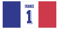 Thumbnail for Personalized France Jersey Number Beach Towel - Front View
