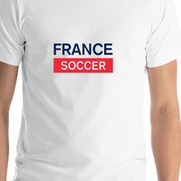 Thumbnail for France Soccer T-Shirt - White - Shirt Close-Up View