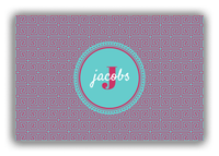 Thumbnail for Personalized Fret Canvas Wrap & Photo Print - Teal with Circle Nameplate - Front View