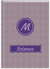 Thumbnail for Personalized Fret Journal - Indigo and Lilac - Circle Nameplate - Front View