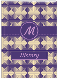Thumbnail for Personalized Fret Journal - Indigo and Lilac - Circle Ribbon Nameplate - Front View