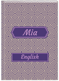 Thumbnail for Personalized Fret Journal - Indigo and Lilac - Decorative Rectangle Nameplate - Front View