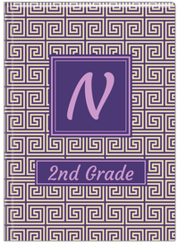 Thumbnail for Personalized Fret Journal - Indigo and Lilac - Square Nameplate - Front View