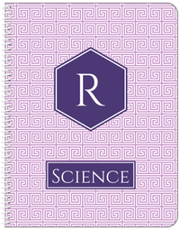 Thumbnail for Personalized Fret Notebook - Lilac and Indigo - Hexagon Nameplate - Front View