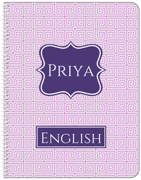 Thumbnail for Personalized Fret Notebook - Lilac and Indigo - Fancy Nameplate - Front View