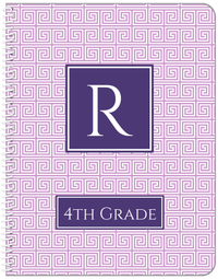 Thumbnail for Personalized Fret Notebook - Lilac and Indigo - Square Nameplate - Front View