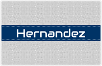 Thumbnail for Personalized Fret Placemat - Grey and White - Navy Ribbon Frame -  View