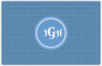Thumbnail for Personalized Fret Placemat - Navy and Light Blue - Glacier Circle Frame -  View