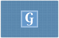 Thumbnail for Personalized Fret Placemat - Navy and Light Blue - Glacier Square Frame -  View